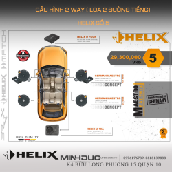 cấu hình 2 way helix loa 2 đường tiếng số 5