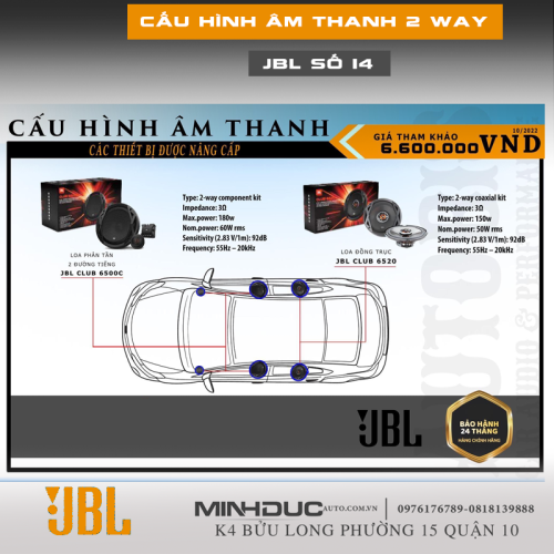 cấu hình âm thanh 2 way jbl số 14