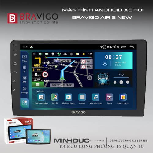 đánh giá màn hình android bravigo air 2 minhducauto quận 10